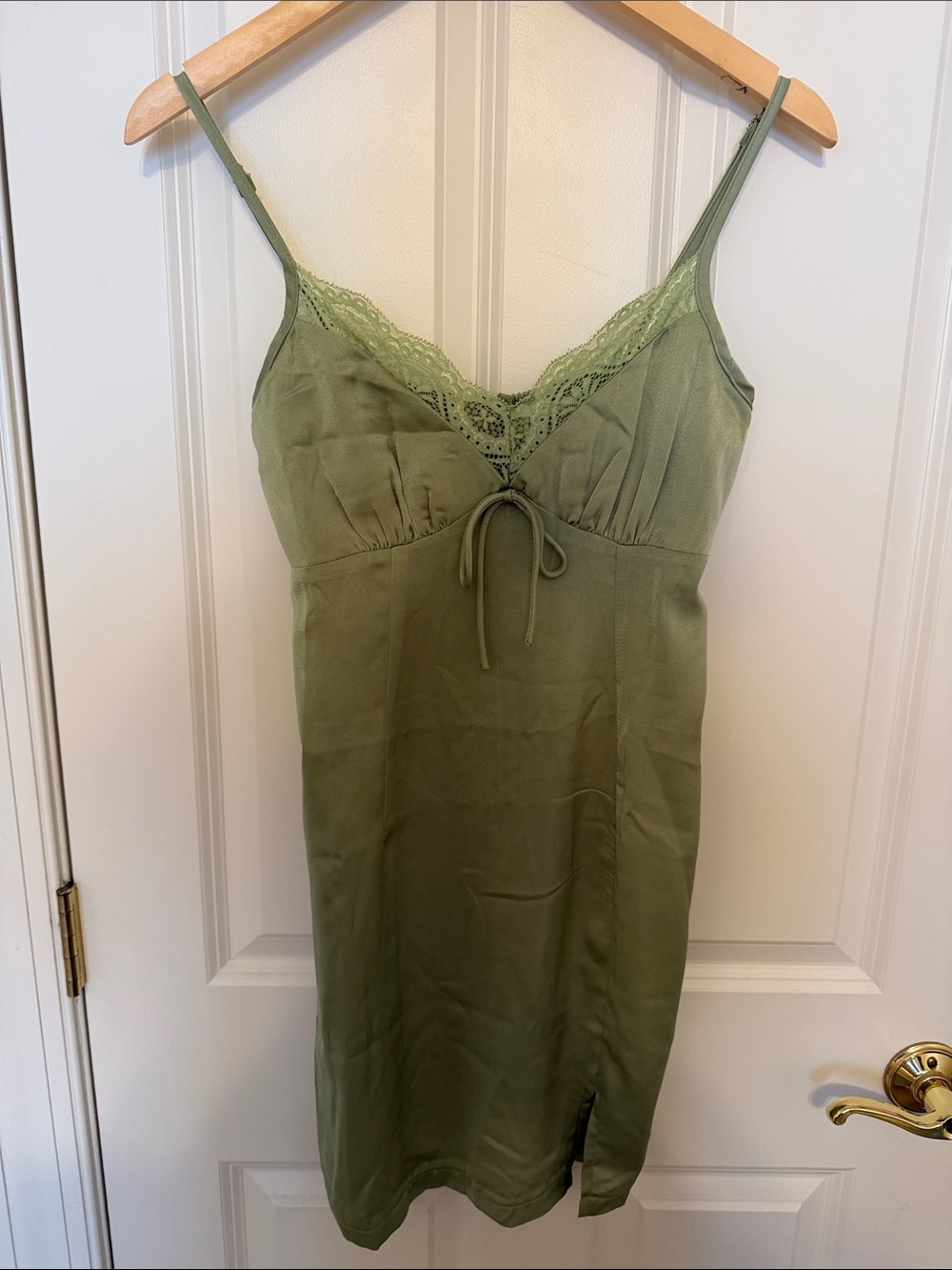 Princess Polly Olive Green Lace-Trim Slip